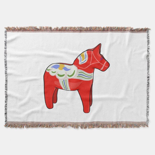 Dalecarlian horse throw blanket (Front)