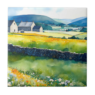 “Dalehaven” Wide Landscape Yorkshire Dales Scene Tile