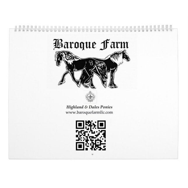 Dales ponies 2023 Calendar (Back)