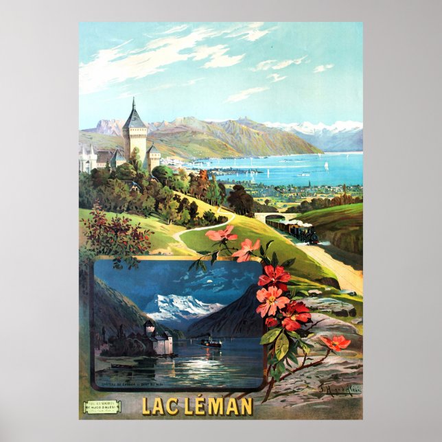 d'ALÉSI, F. Hugo. Lac Leman, 1895. Poster (Front)