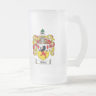 DALEY FAMILY CREST - DALEY COAT OF ARMS FROSTED GLASS BEER MUG