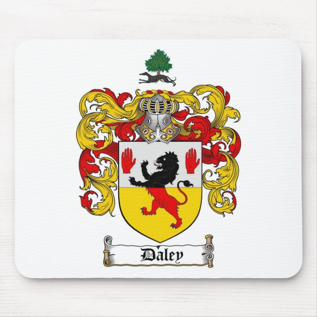 DALEY FAMILY CREST -  DALEY COAT OF ARMS MOUSE MAT (Front)