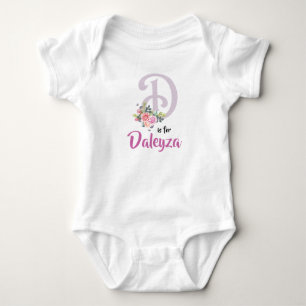 Daleyza Name Baby Outfit Letter D Romper Floral Bodysuit