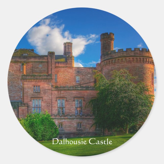 Dalhousie Castle, Midlothian, Scotland Classic Round Sticker (Front)