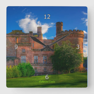 Dalhousie Castle, Midlothian, Scotland Square Wall Clock