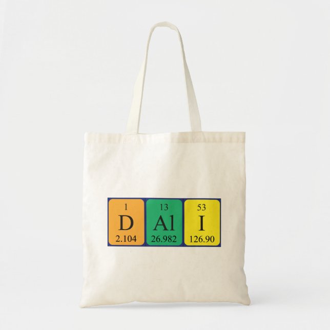 Dali periodic table name tote bag (Front)