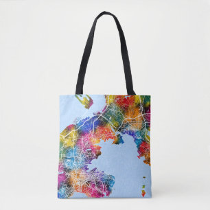 Dalian China City Map Tote Bag