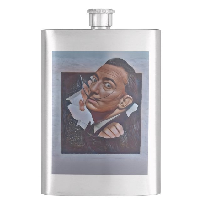 Dali's Black Square Hip Flask (Front)
