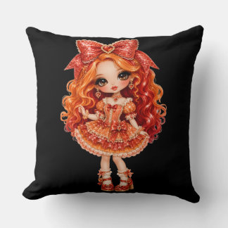 dall glam red hair cushion