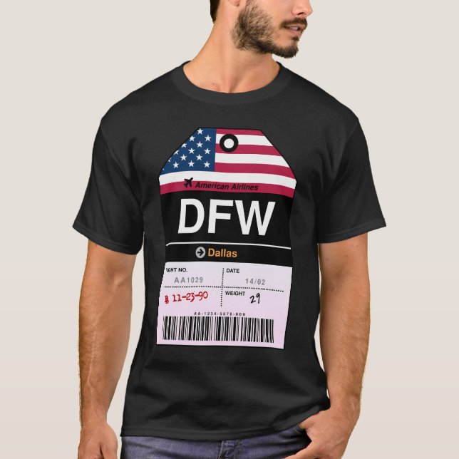 Dallas Airline Luggage Tag  T-Shirt (Front)