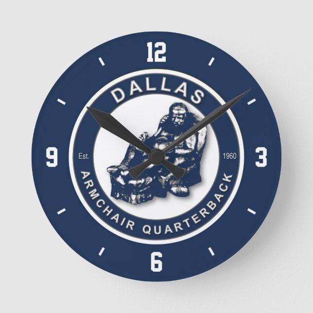 Dallas Armchair Quarterback Wall Clock (Front)