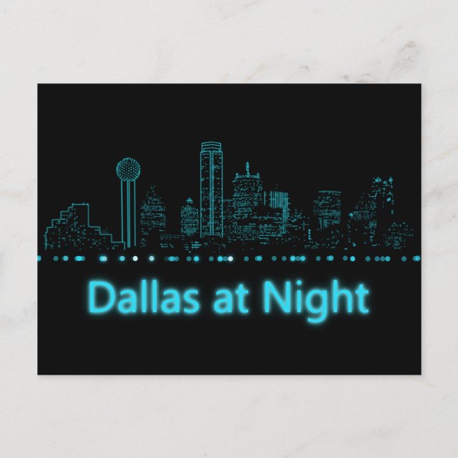 Dallas at Night Postcard (Front)
