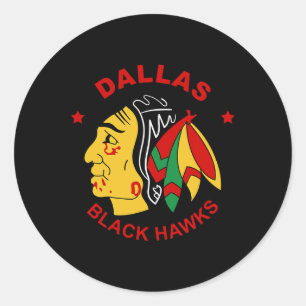 Dallas Black Hawks Vintage Hockey Fan  Classic Round Sticker