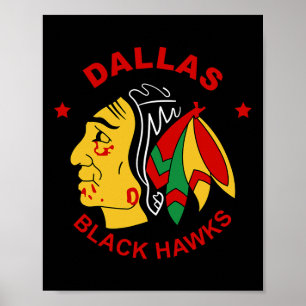 Dallas Black Hawks Vintage Hockey Fan Poster