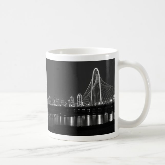 Dallas Bridge View Grayscale Coffee Mug (Right)