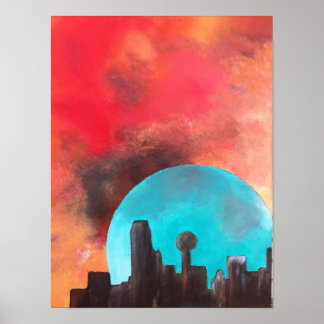 Dallas by Moonlight Poster