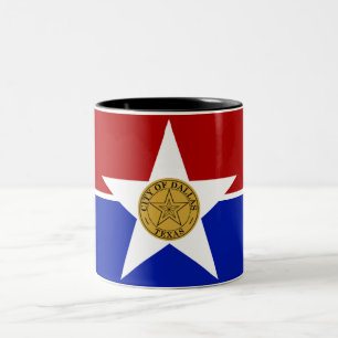 Dallas city flag Two-Tone coffee mug