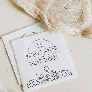 Dallas Deco Skyline Wedding Event Napkins