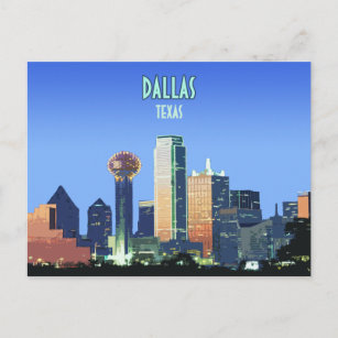 Dallas Downtown Texas Vintage Postcard