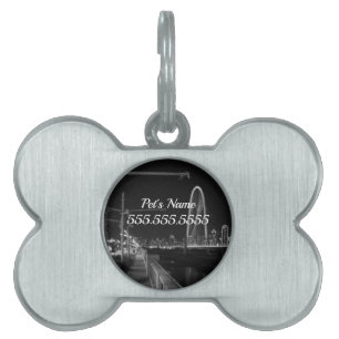 Dallas Evening Walk Grayscale Pet ID Tag