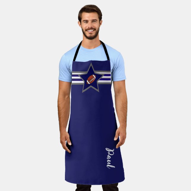Dallas Football Fan Customizable Design Apron (Worn)