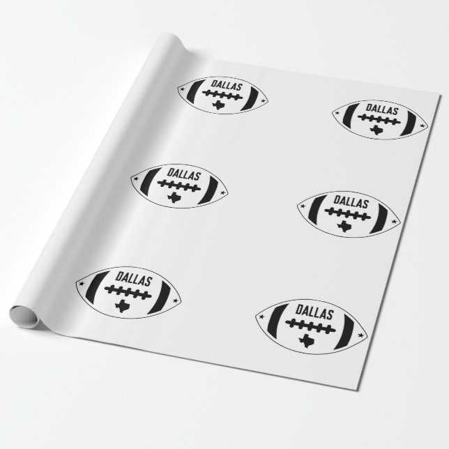Dallas Football Theme Wrapping Paper (Unrolled)