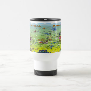 Dallas Fort Worth Cartoon Map Travel Mug