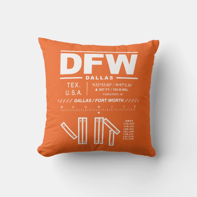 Dallas Fort Worth International Airport DFW Cushion (Front)
