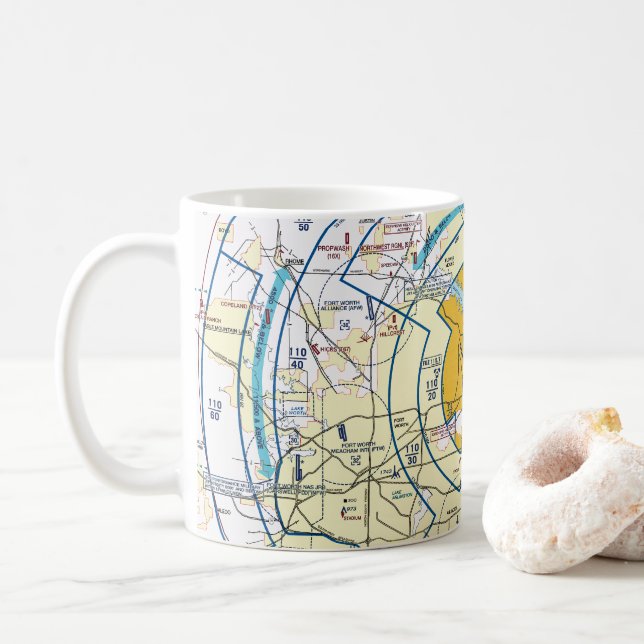 Dallas - Ft. Worth Flyway Chart  Coffee Mug (With Donut)