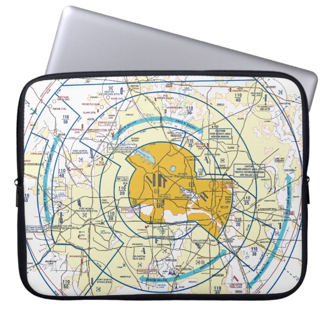 Dallas - Ft. Worth Flyway Chart  Laptop Sleeve (Front)