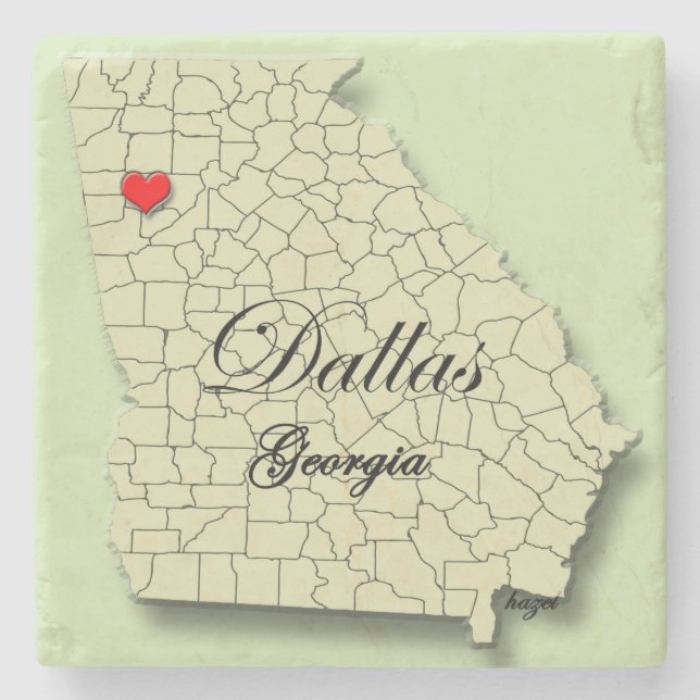 Dallas, Georgia, Map, Coasters (Front)