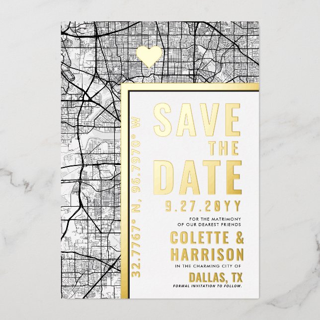 Dallas Love Locator | Wedding Save the Date (Front)