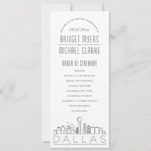 Dallas   Modern Deco Wedding Program Invitation