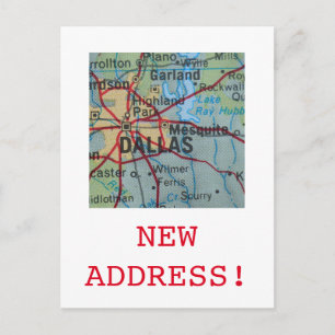 Dallas New Address announcement Postcard