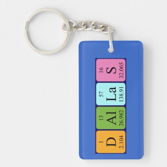 Dallas periodic table name keyring (Front)