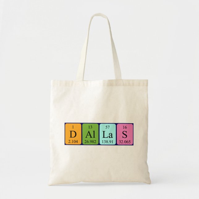 Dallas periodic table name tote bag (Front)
