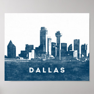 Dallas Poster City Skyline Print Texas