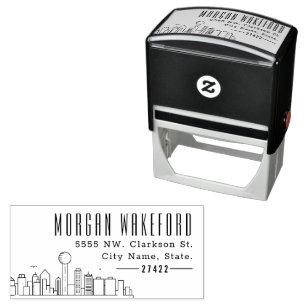 Dallas Resident Modern Deco Skyline Self-inking Stamp