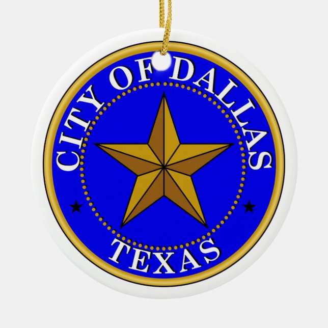 Dallas Seal Ceramic Tree Decoration (Front)