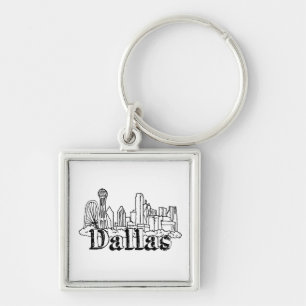 Dallas Skyline Art Design Dallas Skyline Design Key Ring