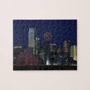 Dallas Skyline at Night Jigsaw Puzzle