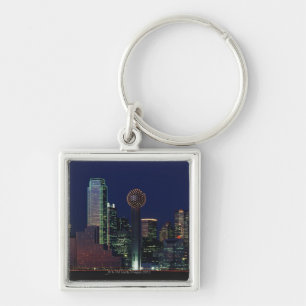 Dallas Skyline at Night Key Ring