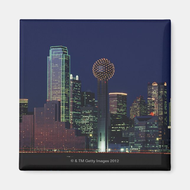 Dallas Skyline at Night Magnet (Front)