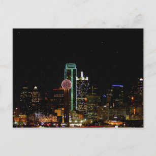 Dallas Skyline at Night Postcard