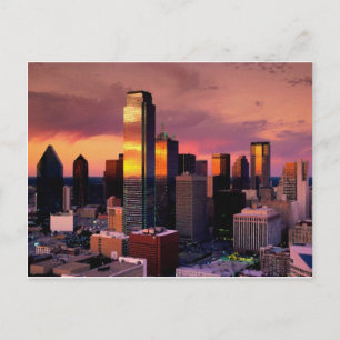 Dallas Skyline at Sunset Postcard