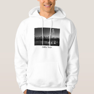 Dallas Skyline Dawn Grayscale Hoodie