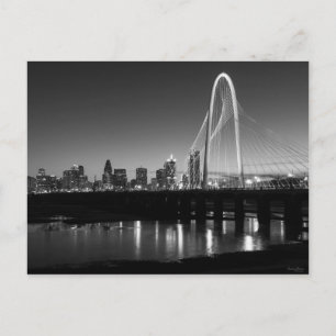 Dallas Skyline Dawn Grayscale Postcard