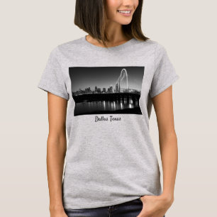 Dallas Skyline Dawn Grayscale T-Shirt