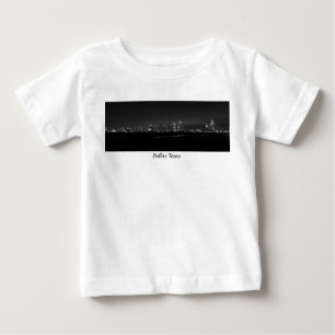 Dallas Skyline Dawn Pano Grayscale Baby T-Shirt