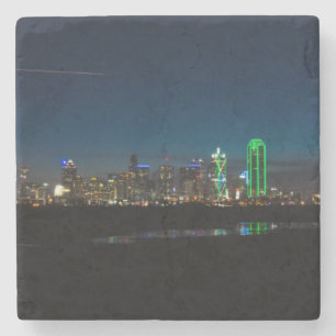 Dallas Skyline Dawn Pano Stone Coaster